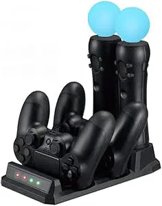 OSTENT 4-i-1 laddare kraftstation dockstativ för PS4 PS VR-kontroll