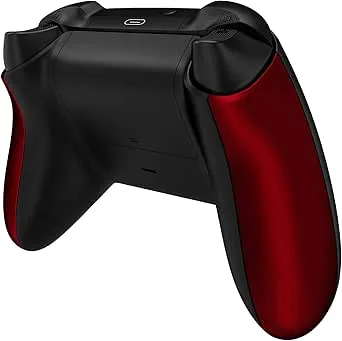 eXtremeRate Scharlakans Röd Soft Touch Grip Bakpaneler, Bekväma Halkfria Sidoskenor, Ersättningsdelar för Spelförbättringar för Xbox Series X/S Controller