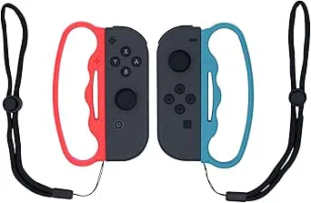 Mcbazel boxningsgrepp med handledsremmar för NS Switch Joy-Con Fitness boxningsspel Blå Röd