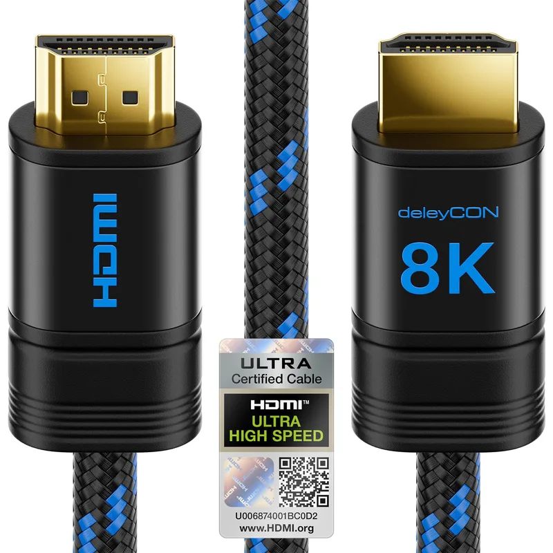 deleyCON 0,5m 8K HDMI 2.1b-Kabel Kort