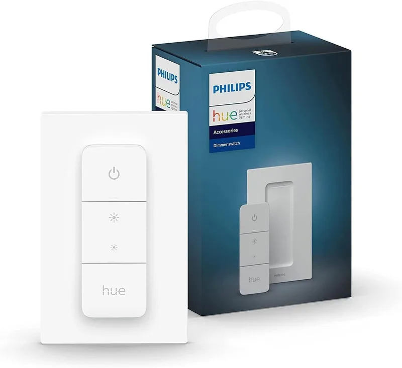 Philips Hue Dimmer Switch dimbar strömbrytare/trådlös fjärrkontroll för smarta hem lampor, styr & kontrollera smart bely