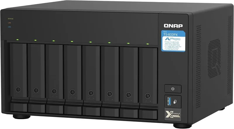 QNAP TS-832PX-4G NAS, 8 fack, 4 GB RAM