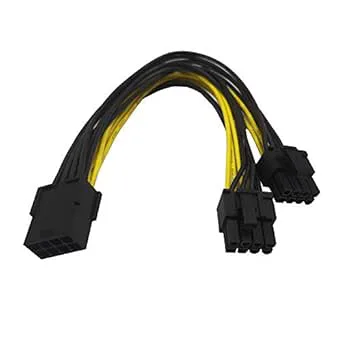 ZkeeShop 8-stifts hona till dubbel 8-stift (6+2) hane splitter strömadapterkabel GPU strömkabel 8 tum (1 st)