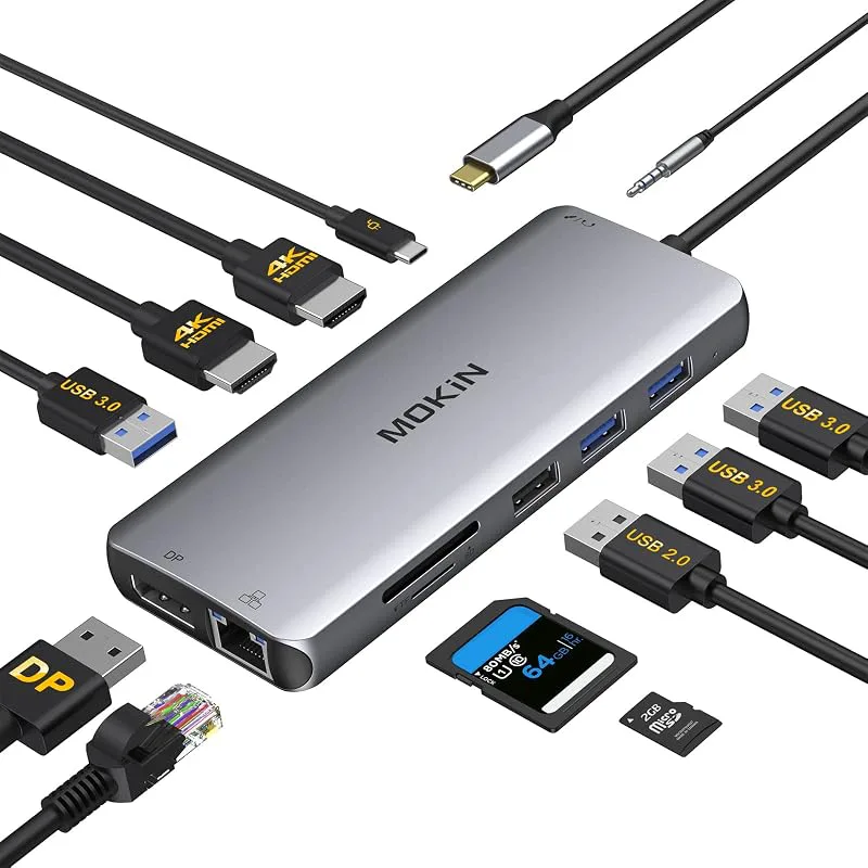 MOKiN 12-i-1 USB C-dockningsstation