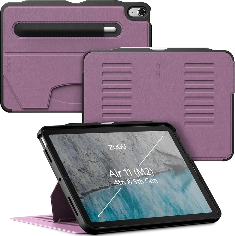 ZUGU CASE iPad Air 11 (M3/M2) 2025/2024 & Air 10.9 Tum 5:e/4:e Generation (2022/2020) skyddshölje trådlös Apple Pencil Laddning 10-vinkels Magnetic St