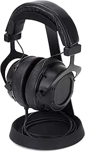Dynavox Hörlursstativ KH-1000, universalhållare med metallkropp för spelheadset och over-Ear-hörlurar, silikonstöd för bygel och kabelhylla, svart