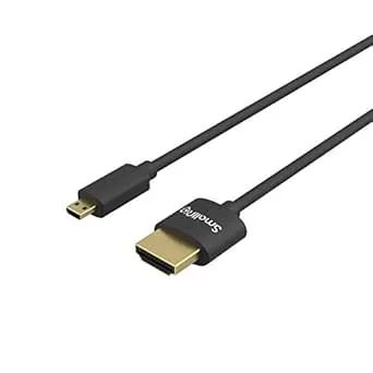 SMALLRIG 4K ultratunn Cable 35 cm/1,15 fot mikro HDMI-kabel tunn HDMI-kabel