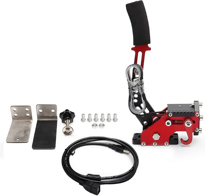 Bruce & Shark 14Bit USB handbroms handbroms PC for Racing Games Steering Wheel Stand Logitech G27/G29 G920 PC Red