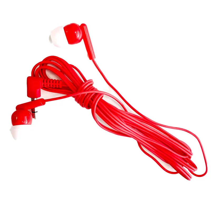 MULTIMEDIA & ENGINEERING bulk-hörlurar, in-ear, röda, 3,5 mm, 100-pack