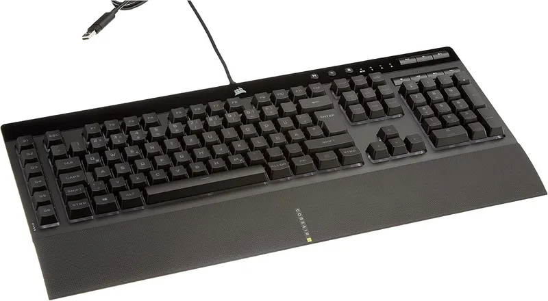 CORSAIR K55 RGB PRO kabelansluten membrantangentbord – IP42 damm- och stänksäker – 6 makroknappar med Elgato-integration – iCUE-kompatibel – QWERTZ DE – PC, Mac, Xbox – svart