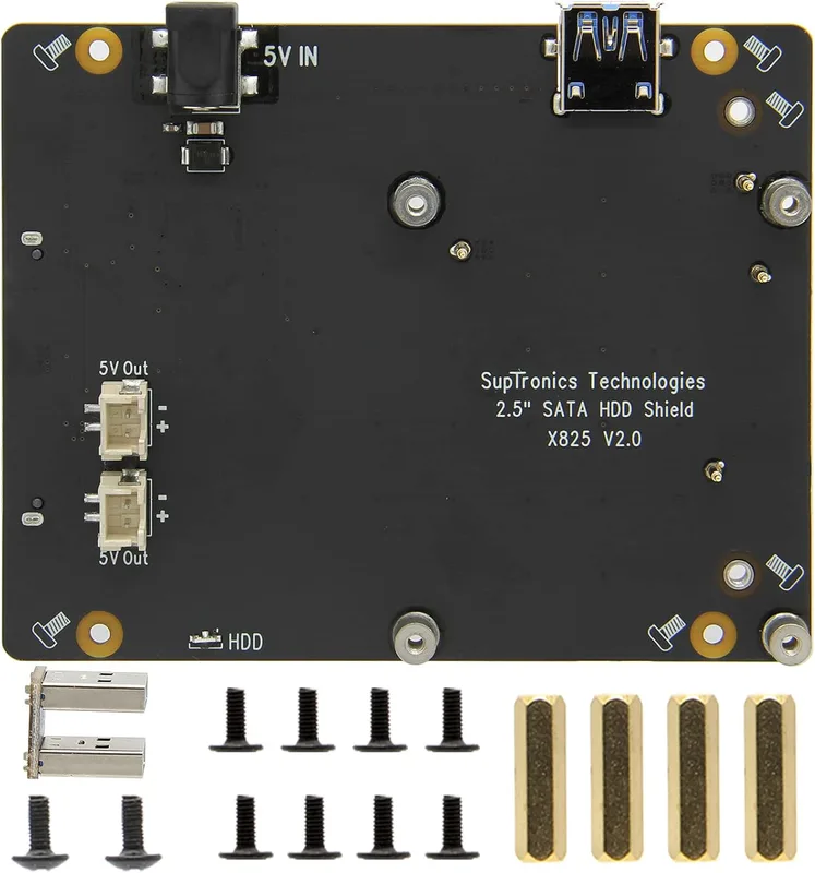 Geekworm Raspberry Pi 4 SATA X825 V2.0, Raspberry Pi 4 Model B X825 V2.0 2.5 inch SATA HDD/SSD Expansion Board UASP Supp