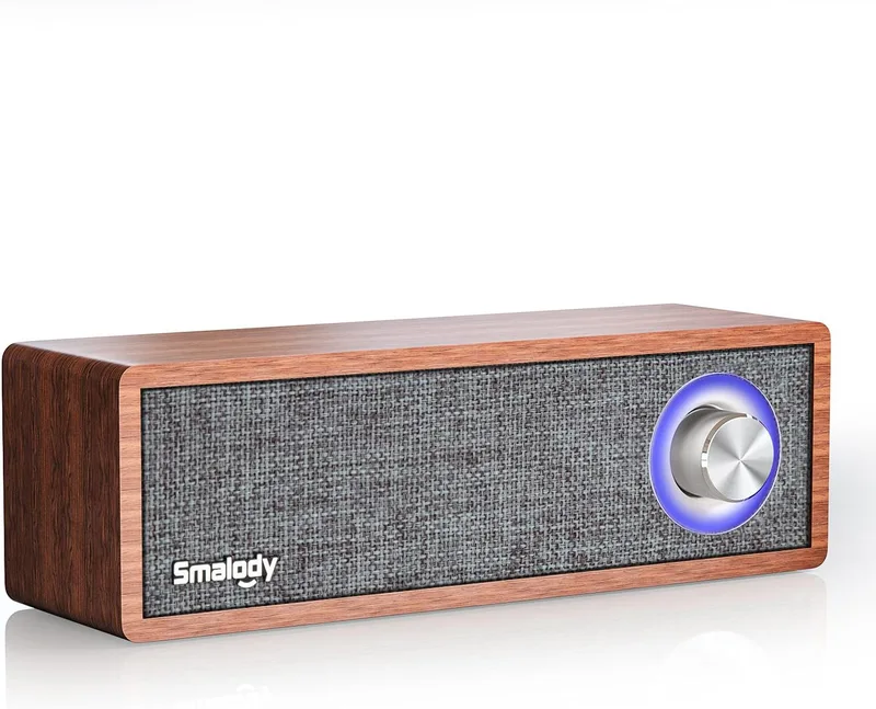 Smalody Trådlös 5.0 Bluetooth-högtalare i Trä
