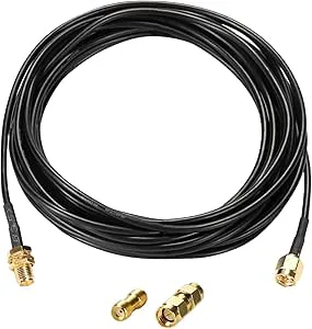 Greluma 1 styck 5 m SMA-kontakt till uttag Schott RG174 koxialkabel 2 styck RF-koax -SMA adapter-kit