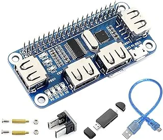 4-portars USB-hubb hatt USB expansionskort modul USB 2.0 1.1 inbyggd USB till UART, med mikro-USB-kontakt kortläsare USB-kabel för olika versioner av