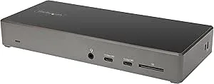 StarTech.com USB C-docka – trippel 4K-skärm USB Type-C dockningsstation – 100 W strömförsörjning – DP 1.4 Alt-läge och DSC, 2 x DisplayPort 1.4/HDMI 2.0 – 6 x USB (2 x 10 Gbps) – Windows/Chrome (DK31C2DHSPDUE)