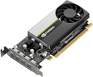 PNY NVIDIA T1000 Professional Graphic Card 4GB GDDR6 PCI Express 3.0 x16, Single Slot, 4x Mini-DisplayPort, 8K Support, Ultra-quiet active fan