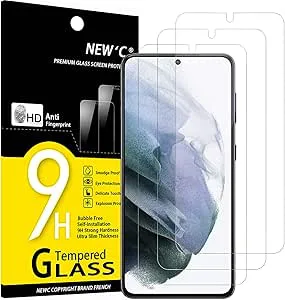 NEW'C 3 Pack, skärmskydd i glas för Samsung Galaxy S21 Plus / S21+ 5G (6,7 Tum), bubbelfri, 9H hårdhet, 0,33 mm ultratransparent, ultrabeständigt härd