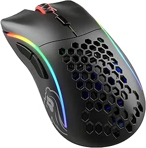 Glorious Gaming Model O 2 Wireless, gamingmus – trådlös hybridanslutning: 2,4 GHz och Bluetooth, 68 g, lång batteritid, BAMF 2.0-sensor på 26K DPI, RGB, dubbelhänt, 6 knappar, PTFE-fötter – Vit