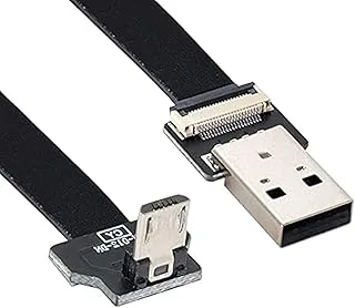 NFHK Down Angled USB 2.0 Type-A hane till Micro USB 5pin hane data platt smal FPC-kabel