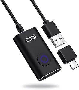 Cooidea Mouse Jiggler, USB Mouse Mover kan inte detekteras, 4 lägen simulera musrörelse, med på/av-knapp och USB C-adapter, drivrutinsfri, plug-and-play för bärbar dator/PC