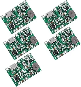 iHaospace 5 st USB 2A USB 18650 litium Li-ion batteriladdare modul Boost 3,7 V till 5 V 9 V 12 V justerbar DC step up boost-modul