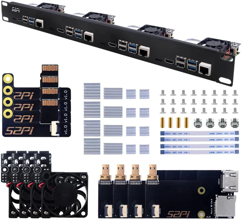 GeeekPi 1U Rack Kit för Raspberry Pi 4B