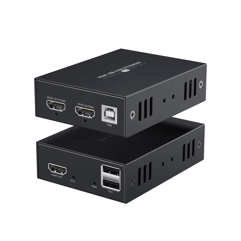 PWAYTEK HDMI KVM USB-förlängare 1080P över Cat5e/6 Ethernet-kabel 45 m