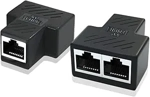 Lan Splitter/LAN Splitter 1 till 2/LAN kabel splitter/Ethernet splitter 8P8C-förlängare kontakt LAN-nätverksanslutning för Cat5 Cat5e Cat6-kabel/nätverkssplitter 1 uttag till 2 uttag port-2 adaptrar