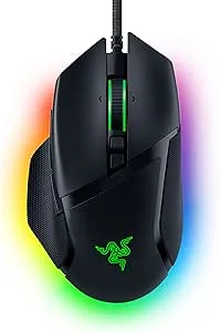 Razer Basilisk V3 – anpassningsbar ergonomisk spelmus med snabbaste musbrytare, 26K dpi optisk sensor (Chroma RGB-belysning, 11 programmerbara knappar, HyperScroll lutande hjul) svart
