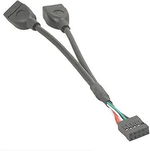 M15S USB-adapterkabel 9-stifts huvud till 2 x USB 2.0-uttag