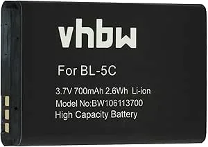 vhbw Batteriersättning för Nokia BL-5CA