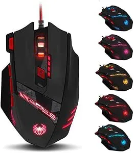 zelotes Gaming Mus,8 Programmerbara Knappar Spelmus,9200 DPI