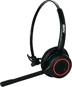 Trådlöst On-Ear headset med noise cancelling mic – Bluetooth hörlur till mobilen och datorn med lång batteritid – FLEX redline R6 mono