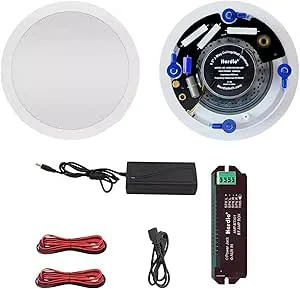 Bluetooth takhögtalare 150W, 6,5'' infälld väggmodell, hög ljudkvalitet, perfekt för hem och kontor, enkel installation, 4-pack