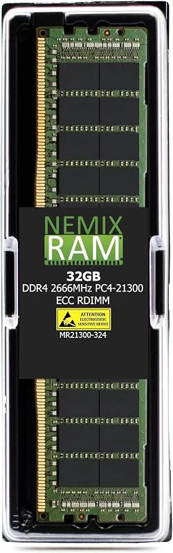 NEMIX RAM 32 GB (1 x 32 GB) DDR4 2666 MHz PC4-21300 2Rx4 1,2 V 288-PIN ECC RDIMM registrerat serverminne kompatibelt med