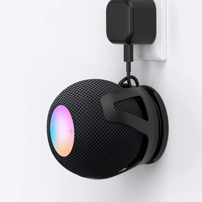 HomeMount väggmontering kompatibel med HomePod Mini – självhäftande eller borrande, perfekt sladdhantering, platsbesparande hållare och stativ för HomePod Mini