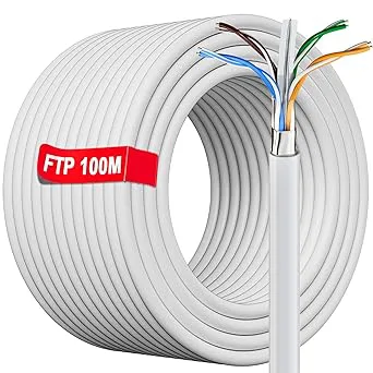 Soibke Nätverkskabel 100m Utomhus Cat6 Ethernet Kabel Vit