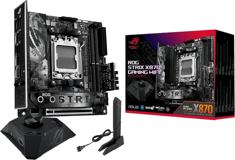 ASUS ROG Strix X870-I Gaming WiFi moderkortsuttag AM5