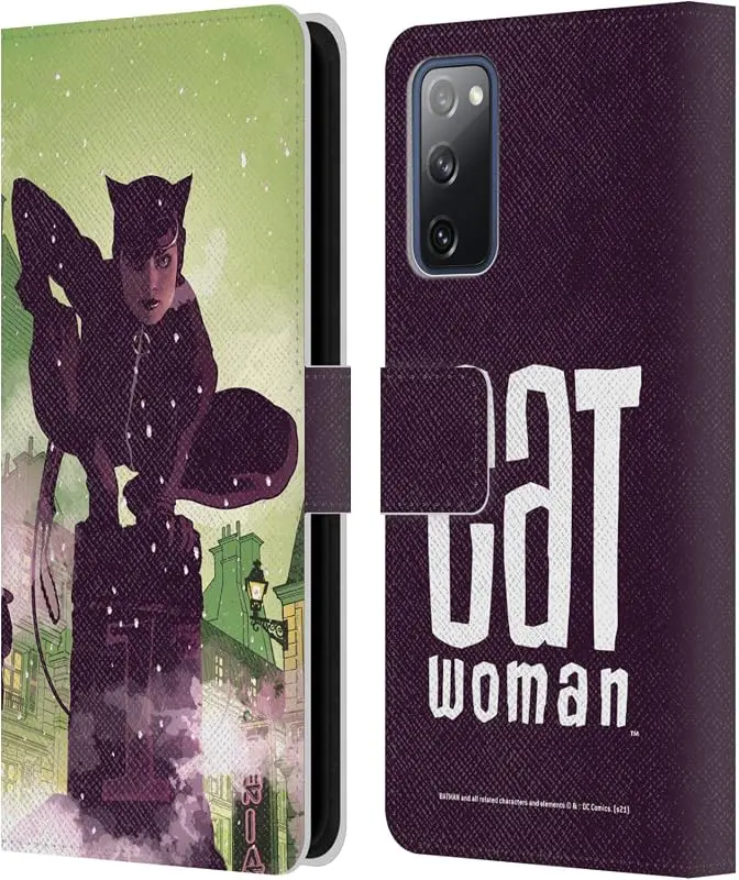 Head Case Designs Officiellt Licensierade Batman DC Comics En firande av 75 år Catwoman Planboksfodral i Lader Kompatibe