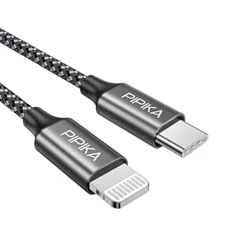 PIPIKA USB-C till Lightning-kabel, 2 meter, MFi-certifierad iPhone-laddkabel, kompatibel med iPhone 14/13/12/11Pro Max/Pro/X/XS/XR/8 Plus, för USB-C-laddare