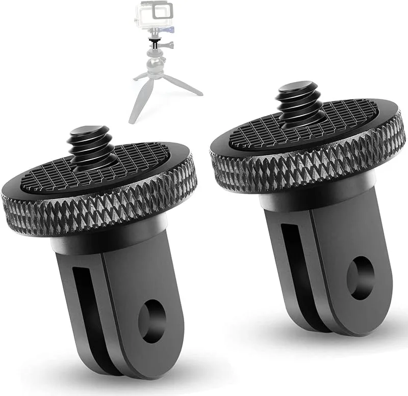 Aluminium 1/4 tums adapter för kamera hållare stativ tillbehör 2 stycken för Gopro Insta360 Sony Sjcam Sj4000 Xiaomi Xiaoyi