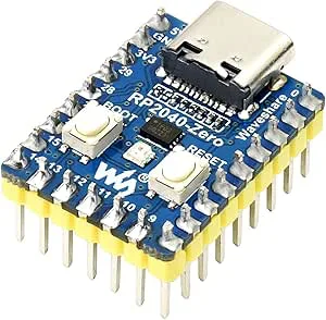 Waveshare RP2040-Zero minibräda med förlödt huvud