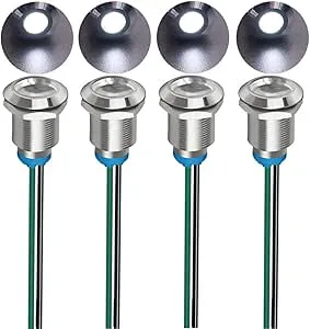 Gebildet 4st 12mm 3V-4.5V-5V-6V-7.5V-9V LED Metall Indikatorlampa Vattentät Signallampa med Vajer