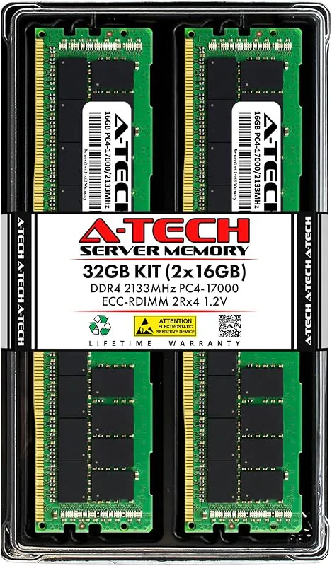 A-Tech A-Tech Enterprise Series 2 x 2 V DDR4 2133 MHz PC4-17000 ECC RDIMM 2Rx4 1,2 V 288-stifts DDR4 RAM-minnen för 32 G