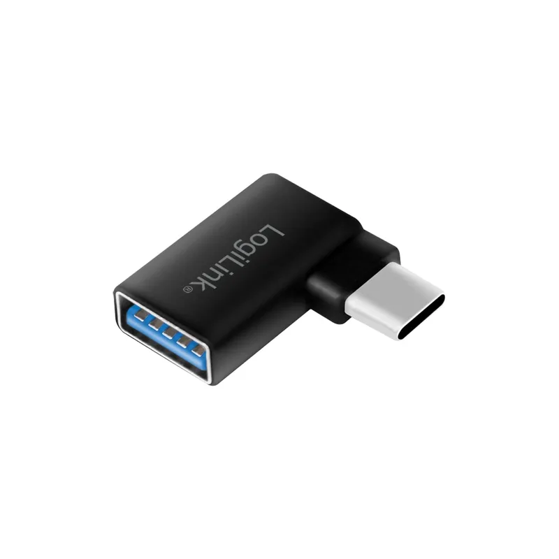 LogiLink AU0055 USB-C till USB-A-adapter, vinklad 90°, svart