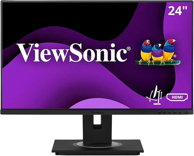 Viewsonic VG2448A-2 60,5 cm (24 tum) kontorsmätare (Full HD, IPS-panel, HDMI, DP, USB 3.0-hub, höjdjusterbar, högtalare,