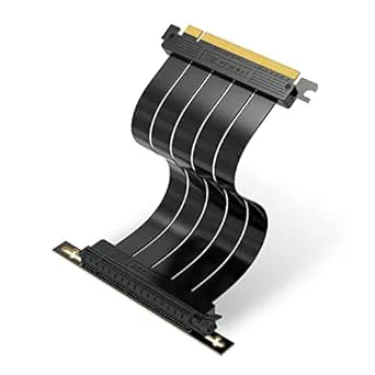 EZDIY-FAB PCIE Gen 4 16 x extremt flexibel, höghastighets-riserkabel PCI Express 4.0 port GPU expansionskort rätvinklig kontakt [20 cm]