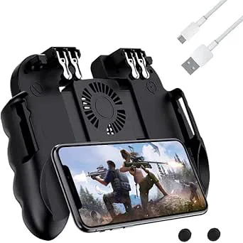 Mobile Game Controller, PUBG Mobile Game Controller Gaming Grip Smartphone Gamepad Telefon Spelkontroll med Kylfläkt