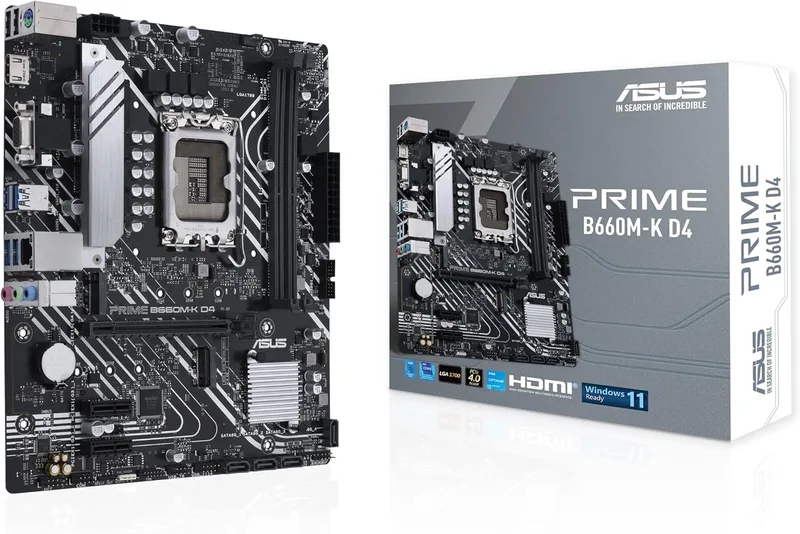 ASUS PRIME B660M-K D4 spelmoderkortsuttag Intel LGA 1700