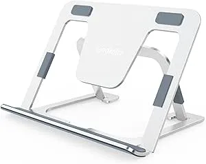 Yangkelly Stativ för surfplatta vikbar och justerbar, aluminiumlegering skrivbordshållare ritställ docka för iPad 7 till 12,9, hopfällbara mobiltelefoner, ytor etc (silver)